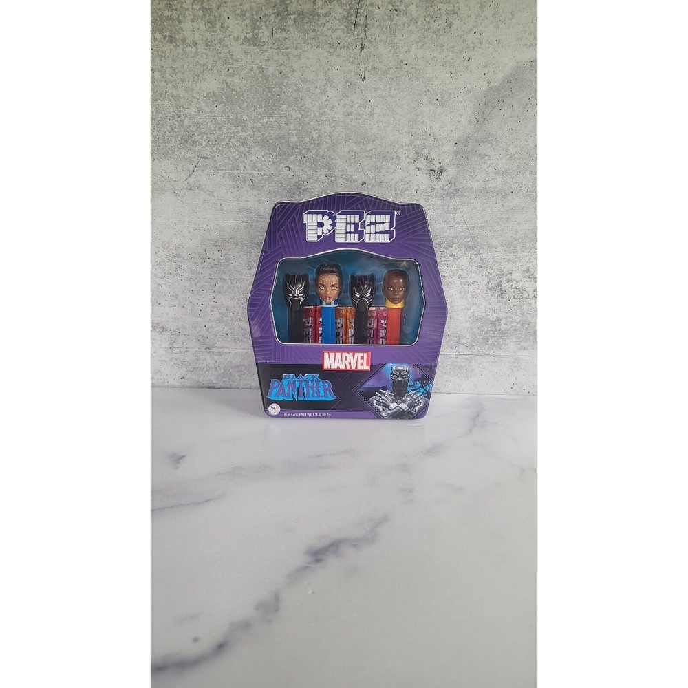 Disney PEZ Marvel BLACK PANTHER Tin Gift Set Candy Toy Gift Factory Sealed NEW